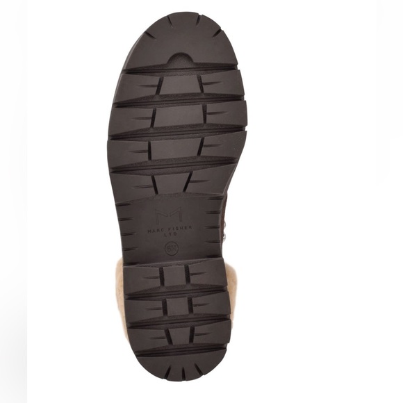 💥NWT💥 Marc Fisher LTD Cade Genuine Shearling Cuff Lace-up Boot - Picture 7 of 15